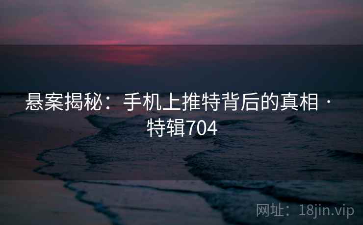 悬案揭秘:手机上推特背后的真相 · 特辑704 悬案揭秘:手机上推特背后的真相 · 特辑704